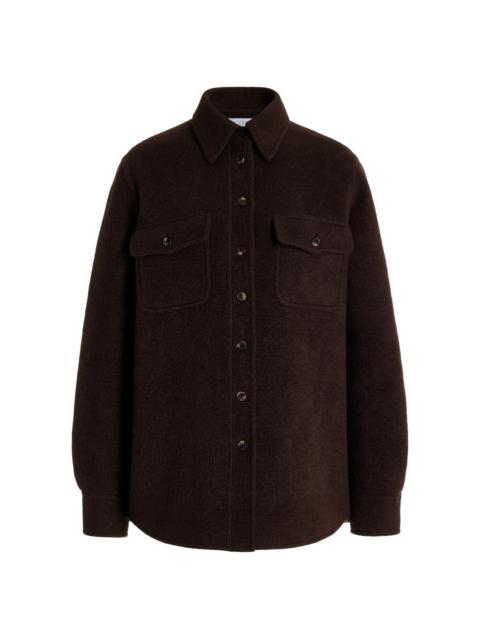 GABRIELA HEARST John Austin Top in Chocolate Recycled Cashmere Felt