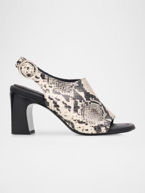 rag & bone 75mm Gigi Snake-Printed Leather Slingback Sandals