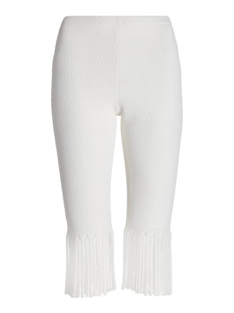 Proenza Schouler Fringed Textured-Knit Shorts white