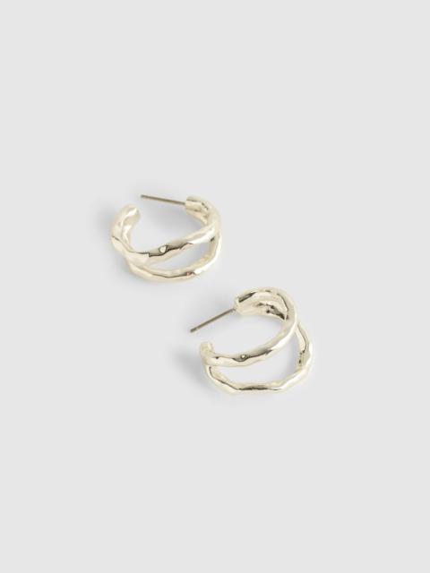 Madewell Hammered Sculptural Double-Hoop Earrings