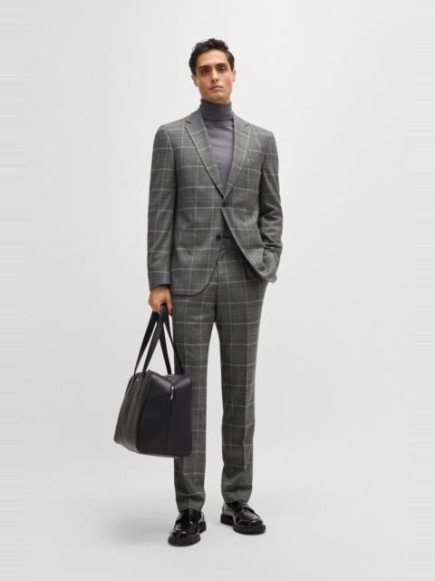 BOSS SLIM-FIT SUIT IN CHECKED STRETCH WOOL