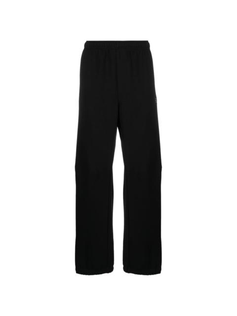 numbers-embroidered cotton track pants