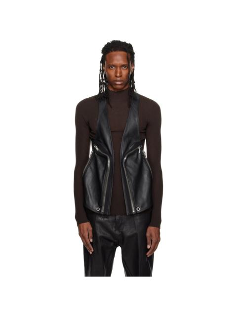 Rick Owens Black Tower Temple Leather Vest