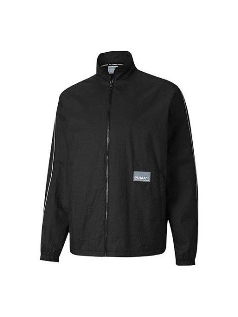 Puma Sportswear Fit Long Sleeve Brand Logo Running Jacket 'Black' 599338-01