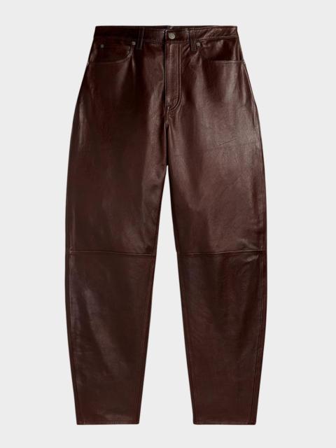 Polo Ralph Lauren Curved Tapered Leather Pants