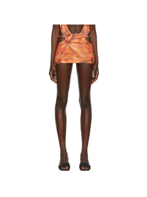 MISBHV Orange Flower Miniskirt