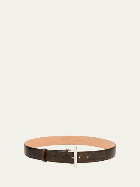 Alexander McQueen T-Bar Skinny Leather Belt