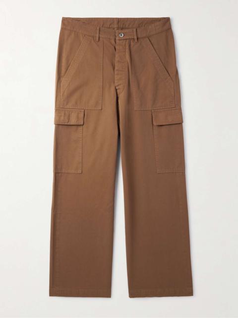 Washed Cotton-Twill Cargo Trousers