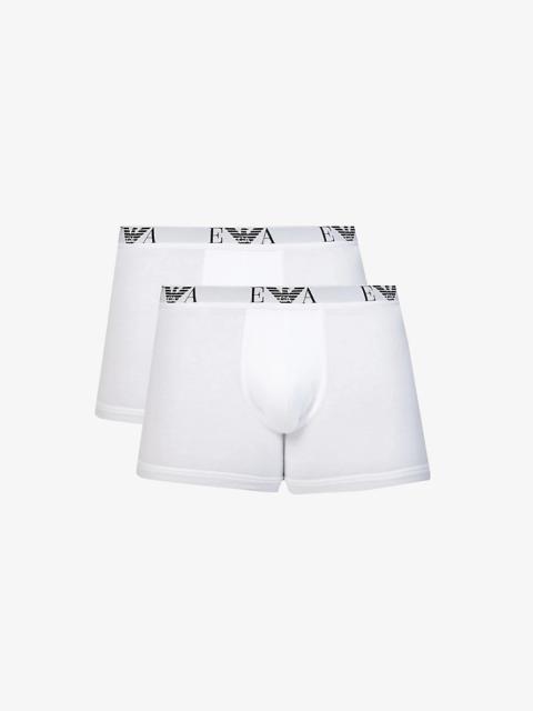 EMPORIO ARMANI Pack of two logo-embellished stretch-cotton boxers