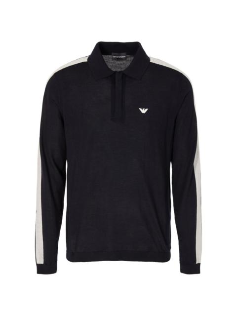 logo-embroidered virgin-wool polo jumper