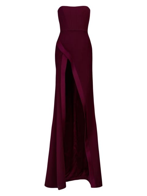 THE NEW ARRIVALS ILKYAZ OZEL Women's Nefertiti Strapless Gown - Dark Maroon