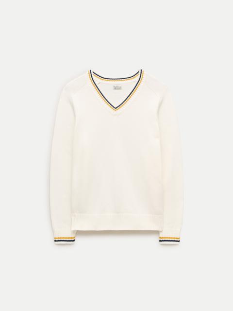 J.CREW Heritage cotton tipped V-neck sweater