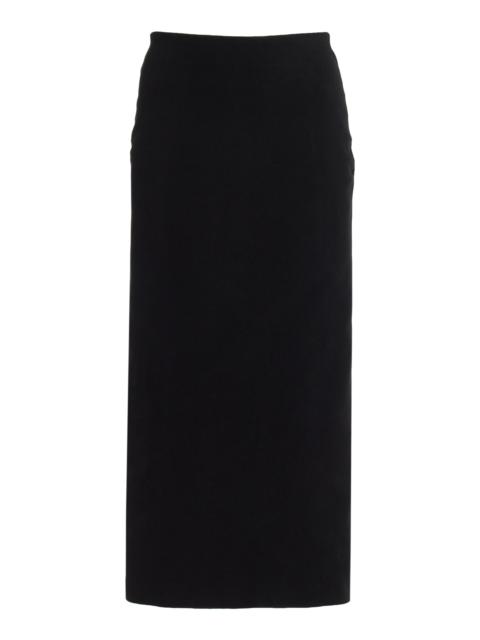 HIGH SPORT Petra Stretch-Cotton Knit Midi Skirt black