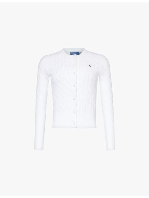 Polo Ralph Lauren Logo-embroidered cable-knit cotton cardigan