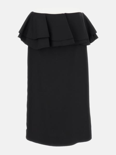 Plan C Midi skirt with a waist ruffle