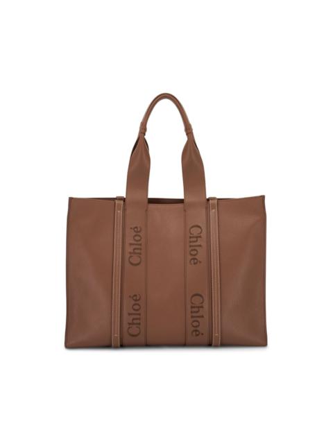 Woody leather tote bag