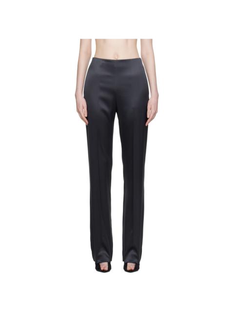 Valentino Gray Double Duchesse Stretch Trousers