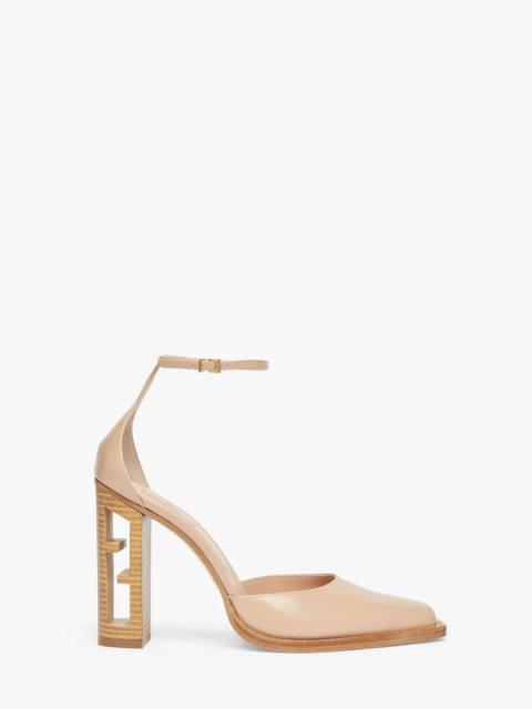 FENDI Pink leather high-heeled court shoes
