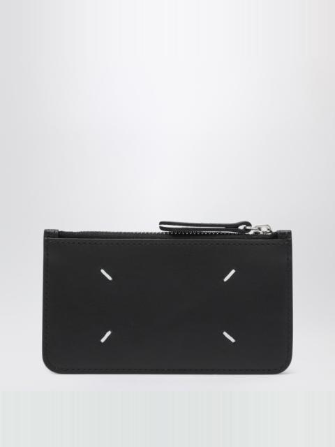 Maison Margiela Black Four Stitches zippered card holder