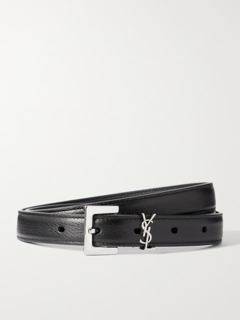 SAINT LAURENT Cassandre Leather Belt