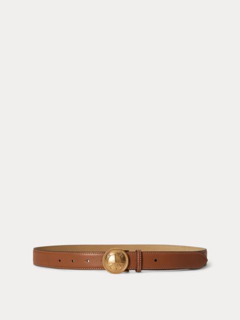 Polo Ralph Lauren Crest Plaque-Buckle Leather Belt