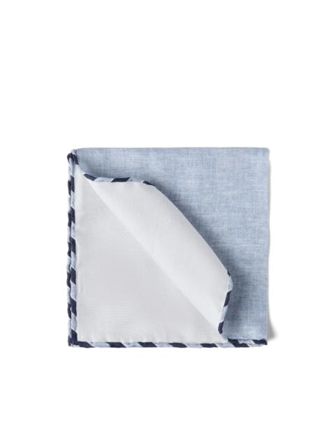 Brunello Cucinelli striped-trim silk pocket square