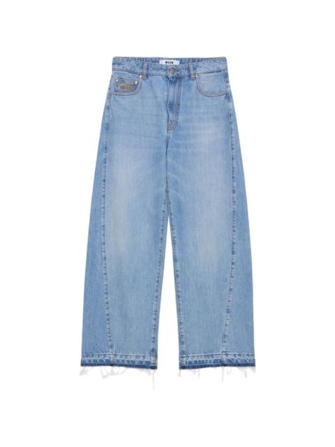 MSGM frayed-hem jeans