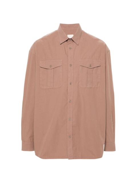 chest-pockets cotton shirt