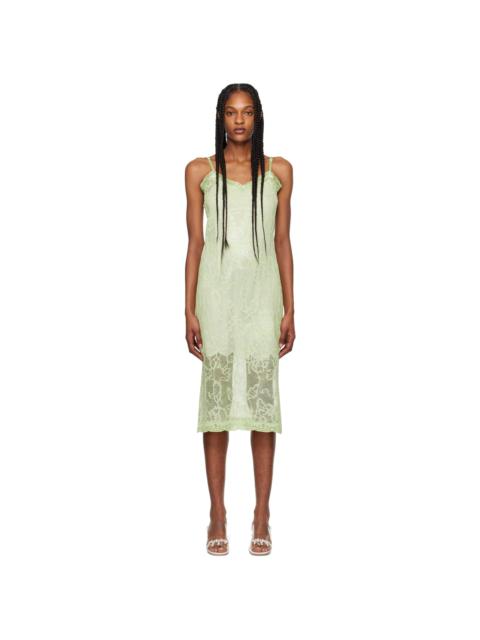 Simone Rocha Green Floral Midi Dress