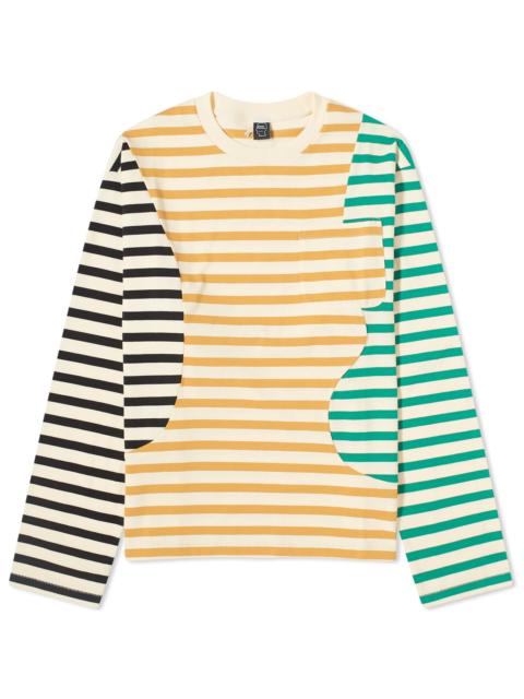 BRAIN DEAD Brain Dead Organic Panel Stripe Long Sleeve T-Shirt
