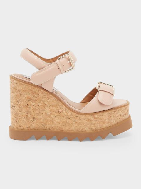 Stella McCartney 120mm Sneak-Elyse Vegan Leather Platform Sandals
