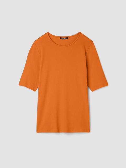 EILEEN FISHER Organic Cotton Stretch Rib Crew Neck Tee