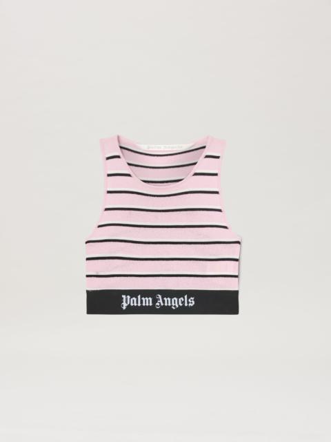 Striped Knit Logo Top