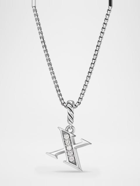 DAVID YURMAN Pave Initial Pendant Necklace with Diamonds in Silver, 17mm