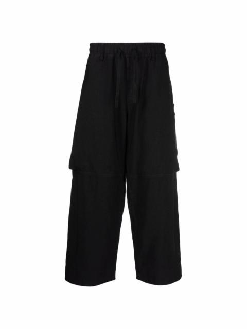 cropped drawstring-waist trousers