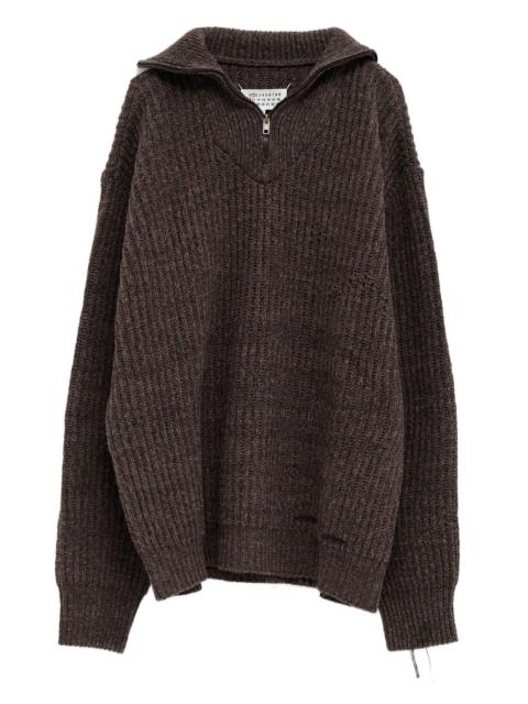 Maison Margiela ribbed-knit half-zip sweater