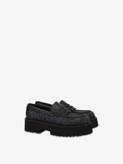 Moschino DENIM LOAFERS ALLOVER LOGO