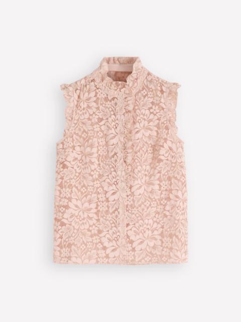 BODEN Isabel Sleeveless Lace Top-Pale Pink