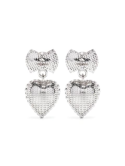 heart-pendant drop earrings