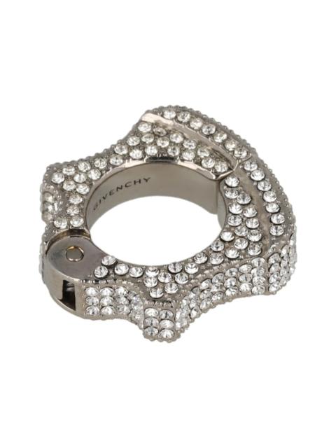 Givenchy Givenchy Single G Can Crystal-Embellished Earring Silver