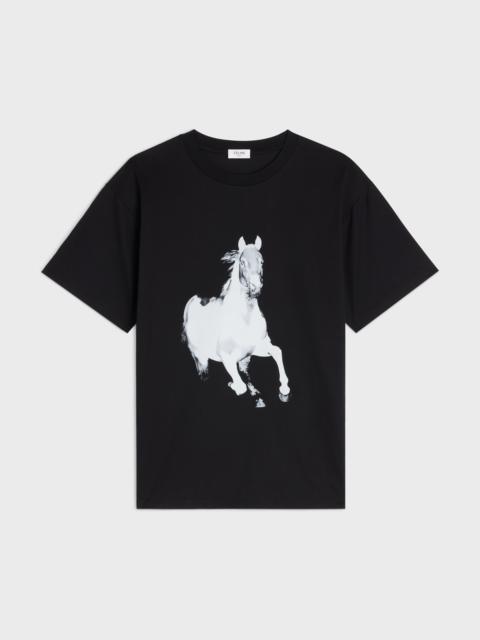 CELINE LOOSE HORSE T-SHIRT IN COTTON JERSEY
