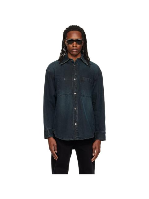 Wooyoungmi Blue Back Logo Denim Shirt