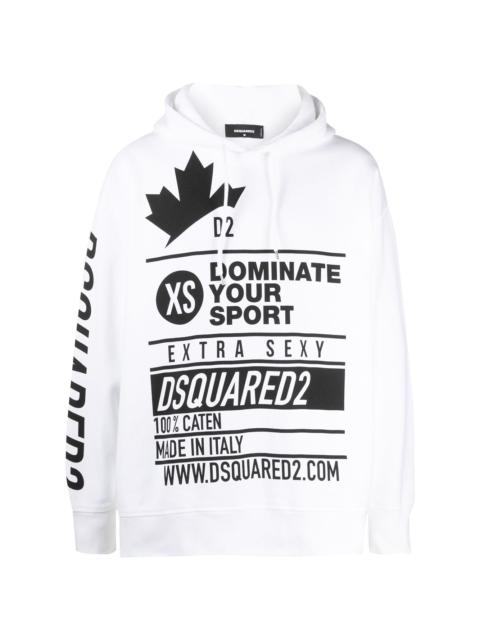 multi-logo print hoodie