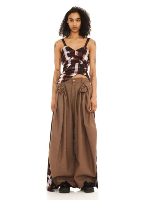 Collina Strada CHOCOLATE PAINTED PLAID PLUME TANK