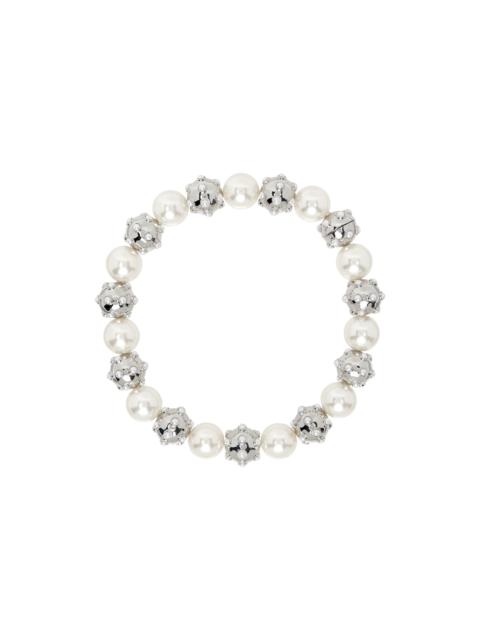 Marc Jacobs Silver & White 'The Pearl Dot Statement' Necklace