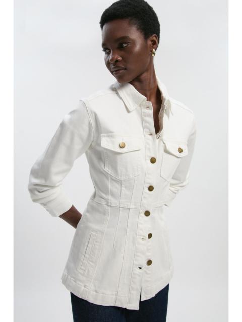 KAREN MILLEN Denim Corset Waist Detail Jacket