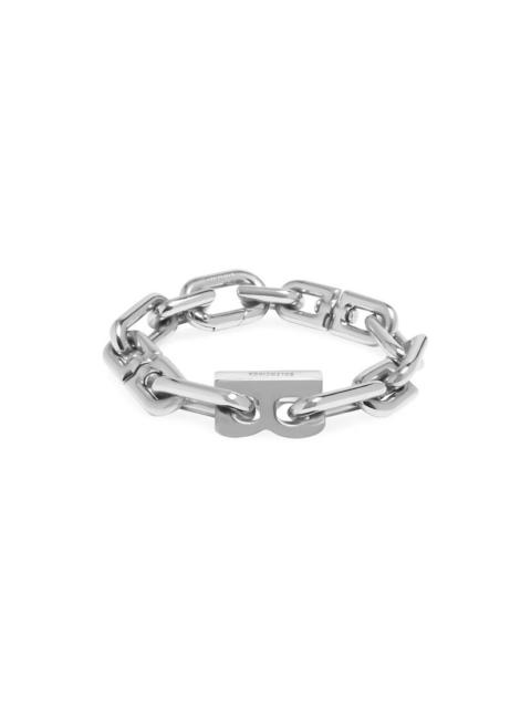 B Chain Thin Bracelet in Silver