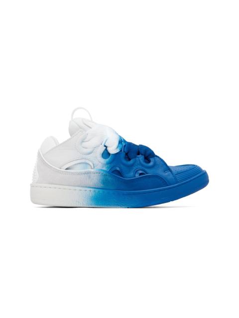 Lanvin Blue & Off-White Spray Curb Sneakers