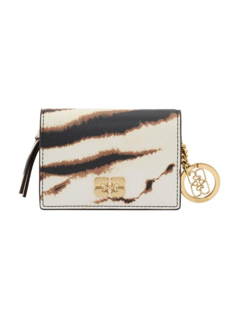 GANNI Bou Zebra Flap Card Holder