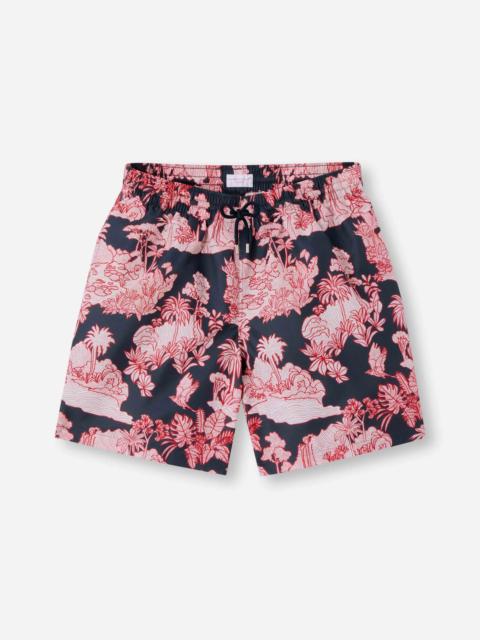 Derek Rose Maui Swim Trunks Navy Blue Island Hopping